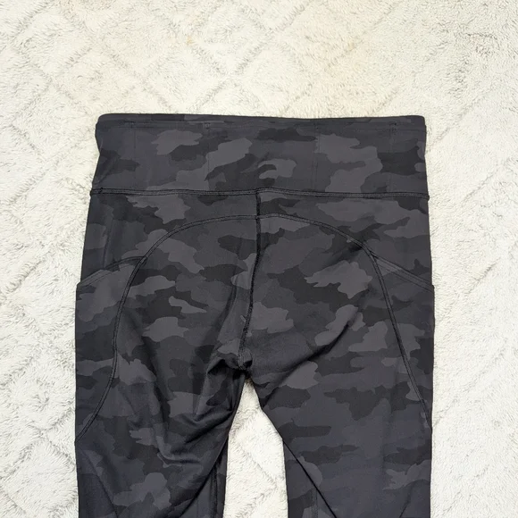 Lululemon Leggings Womens 12 Gray Incognito Camo Fast Free Hi Rise Crop 23” - Picture 11 of 12
